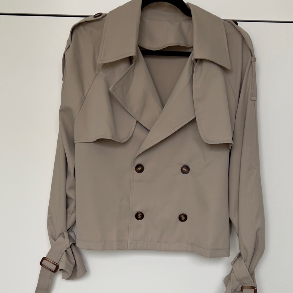 Women's Tan Double-Breasted Jacket